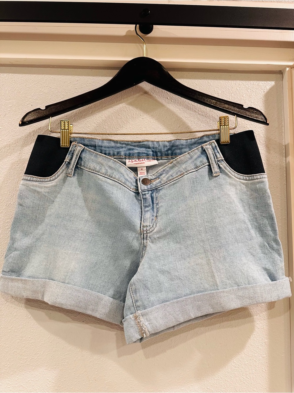 Ingrid & Isabel Light Blue Maternity Denim Stretchy Shorts